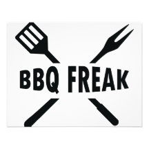 BBQ-Freak with cutlery icon Personalized Invitations