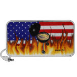 BBQ Grill and American Flag Design Mini Speaker