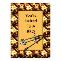 BBQ Invitation With BBQ Utensils