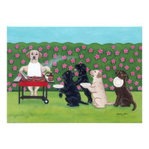 BBQ Party Labs in the Azalea Garden Personalised Announcements