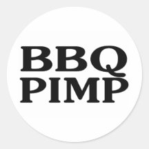 BBQ Pimp Round Stickers