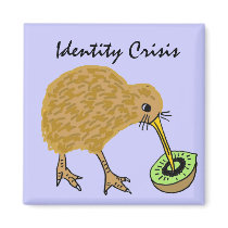 BC- Funny kiwi Bird and Fruit Magnet