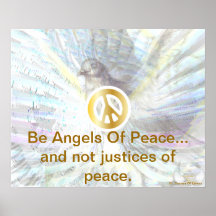 Be Angels Of Peace Angelic White Dazzling Poster