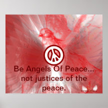 Be Angels Of Peace Red Dazzling Wings Poster