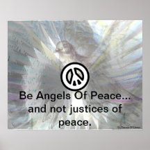Be Angels Of Peace Silver Dazzling Wings Poster