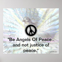 Be Angels Of Peace White Dazzling Wings Poster
