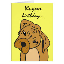BE- Funny Puppy Birthday Card.