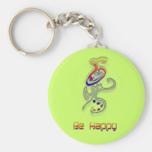 Be Happy Alien, Abstract Key Chain