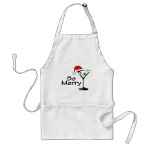 Be Merry Christmas Martini Apron