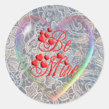BE MINE HEARTS & LACE by SHARON SHARPE Sticker