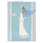 Be my Matron of Honour Card - in blue