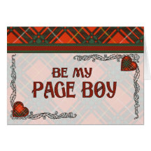 Be My Page Boy-  Bruce Scottish Tartan Greeting Cards