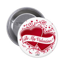 Be My Valentine! Red Hearts Pin