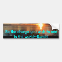 Be the change you wish to see in the world bumper sticker