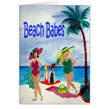 Beach Babes fun greeting cards