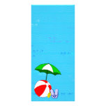 Beach Ball Pool Umbrella Template Custom Rack Cards