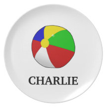 Beach Ball Toddler Plate with Name