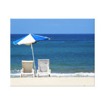 Beach Chairs Gallery Wrapped Canvas