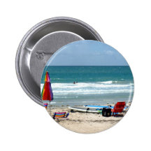 beach chairs surfboards umbrellas sand ocean sm pin
