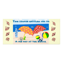 Beach Day Coupon Rack Card