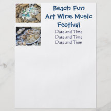 Beach Fun Art Wine Music Festival Flyers paper