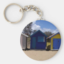 Beach Huts Melbourne 2 Keychain