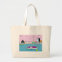 beach huts tote bag