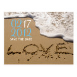 Beach "Love in the Sand" Save the Date Postcard