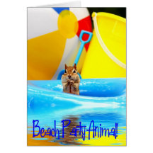 Beach Party Animal Chipmunk Card