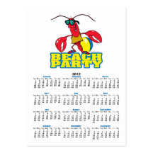 beach party cute lobster cartoon character business card