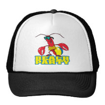 beach party cute lobster cartoon character trucker hat