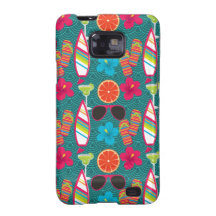 Beach Party Flip Flops Sunglasses Beach Ball Blue Galaxy SII Cases