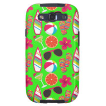 Beach Party Flip Flops Sunglasses Beach Ball Green Galaxy SIII Case
