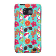 Beach Party Flip Flops Sunglasses Beach Ball Teal Samsung Galaxy S2 Cover