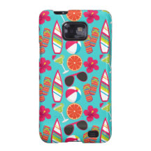 Beach Party Flip Flops Sunglasses Beach Ball Teal Samsung Galaxy SII Case