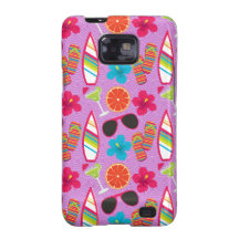 Beach Party Flip Flops Sunglasses Beachball Purple Samsung Galaxy S2 Covers