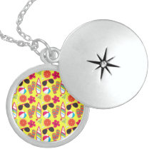 Beach Party Flip Flops Sunglasses BeachBall Yellow Pendants