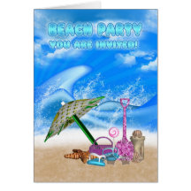beach party invitation card - fun beach party