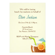 Beach Party Personalized Invitation