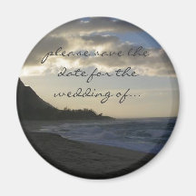 beach save the date fridge magnet