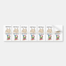 Beach Sippy Cup Labels Bumper Stickers