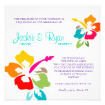 Beach Wedding Hibiscus Flower Colourful Personalised Invites