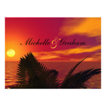 Beach Wedding Invitation at Sunrise