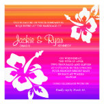 Beach Wedding Invitation Hibiscus Colourful