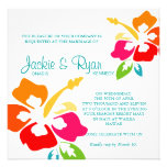 Beach Wedding Invitation Hibiscus Flower Colourful