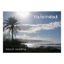 Beach Wedding Invitation Palm Tree
