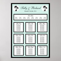 Beach Wedding Palm Tree Table Seating Plan Print