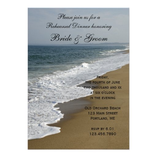 Beach Wedding Rehearsal Dinner Invitation