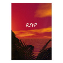Beach Wedding rsvp Personalized Invitation