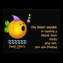 Bead Shark - Gold invitations